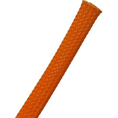 Kable Kontrol Braided Cable Sleeve, 3/8 in Inside Dia., 125 ft, Polyethylene Terephthalate, Orange FW038-OR-125
